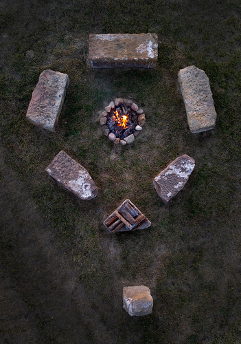The Windhaven Stones by Jeff Sprang, Drone view of my very own stone circle made from old bridge stones – just over one year old – all st