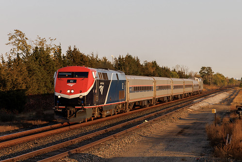 AMTK 82 Welch, MN by SP Patch, Train 1333 approaches Blackbird East about 45 minutes before sunset. amtk 82 amtrak 1333 borealis ph