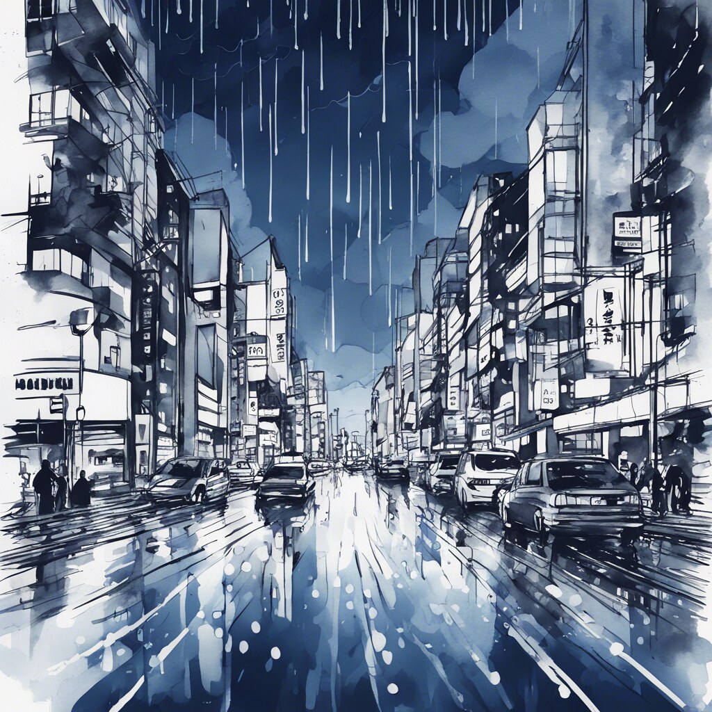 rainfall in tokyo [AI] | Azchael | Flickr