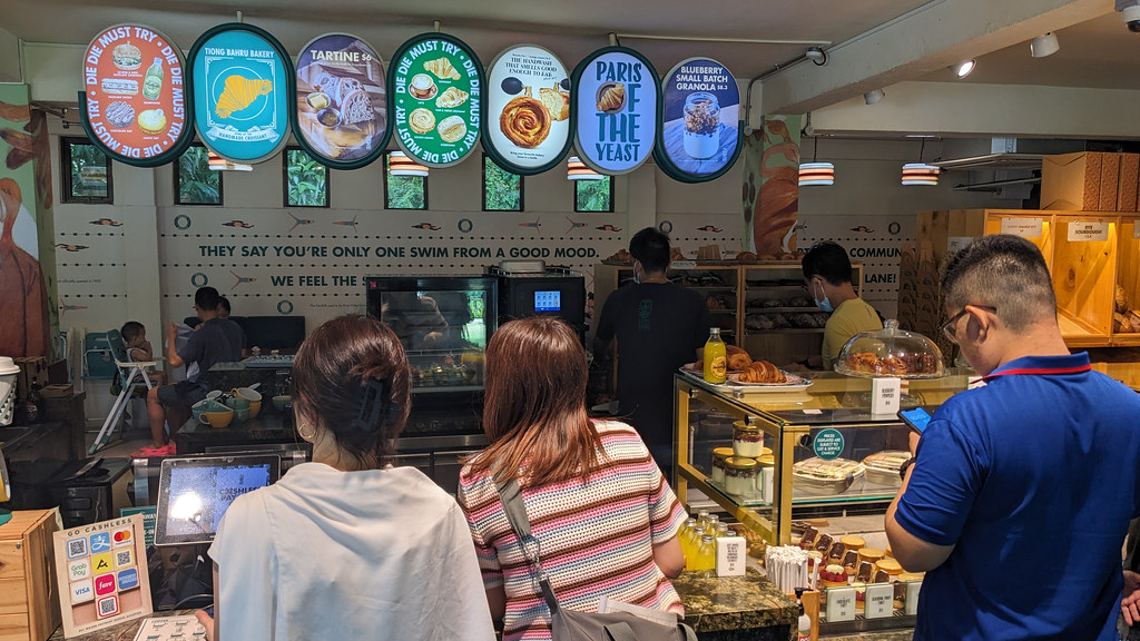 Photo by philip.mallis (CC BY-SA 2.0) via Openverse Tiong Bahru Bakery interior at Fort Canning, Singapore