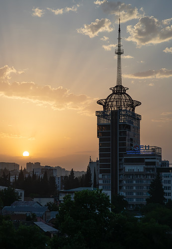 Tbilisi Sunrise by Les Koppe Photography, The Georgian National University buildings are seen at right in this early morning shot taken from t