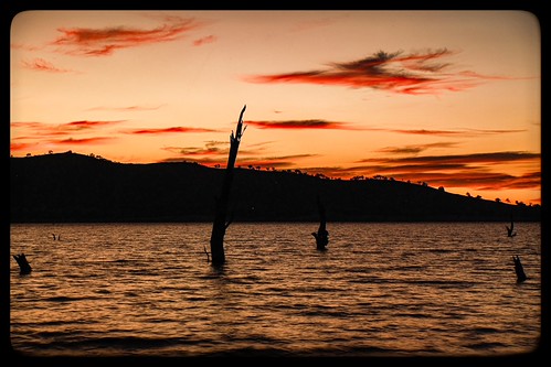 Summer Solstice Sunset by florahaggis, across Lake Hume at Bethanga Bay