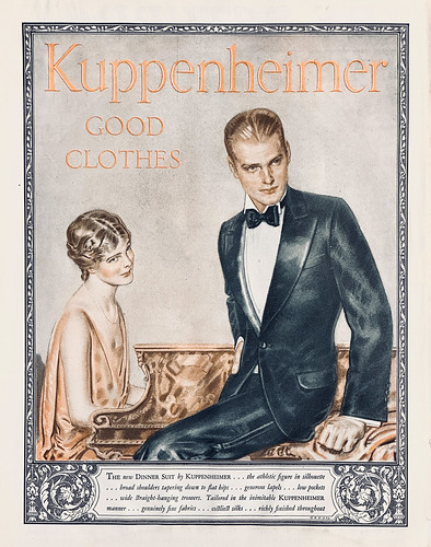 Ad for a new dinner suit by Kuppenheimer in “The Saturday Evening Post,” January 24, 1925.  Art by J. C. Leyendecker. | by lhboudreau