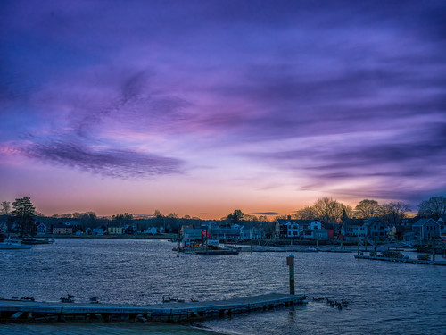 South End harbor orthogonal to sunset by Haarsager, Portsmouth, New Hampshire.