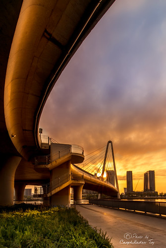 The city bridge glows in sunrise by caophi, Cầu Ba Sonsunrise sunset bridge cityscape hochiminh ba son cloud sky architecture landscape light 16