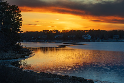 Cotuit Sunset by Santuit Studio, Finding a good sunset angle in Cotuit takes some work and a little bit of driving. This one at the e