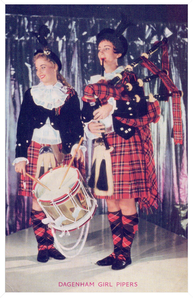 The Dagenham Girl Pipers. | A postcard advertising that the … | Flickr
