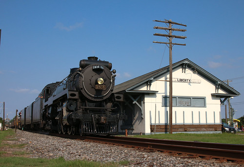 Royal Hudson in Liberty by Trainman184, CPKC B40B in Liberty, TX after letting the Westbound Sunset Limited go ahead
