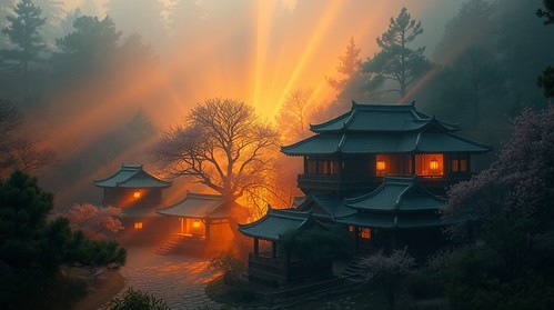 Chinese Village in the Mist | by GaoFeiWings