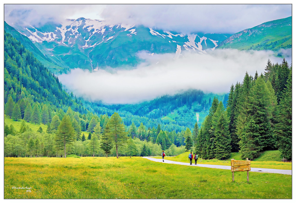 Clouds over an Alpine valley.