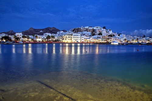 Naxos Evening by hapulcu, Sunset and blue hour at Naxos harbor, Greece, I couldn't decide which one to upload, so I guess the