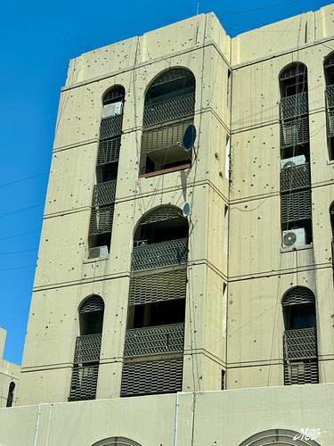 Bullet marked building, Baghdad