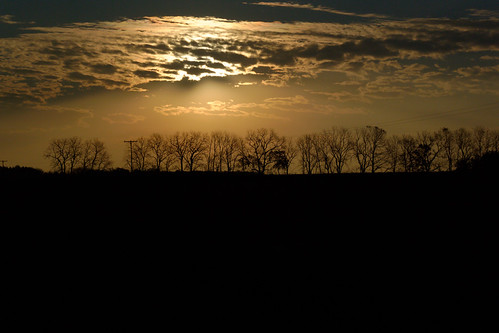Sunrise, with trees by joeldinda, Oneida Township, Michigan; October of 2014.2591 1v2 blackandwhite bw cloud monochrome clouds sunris