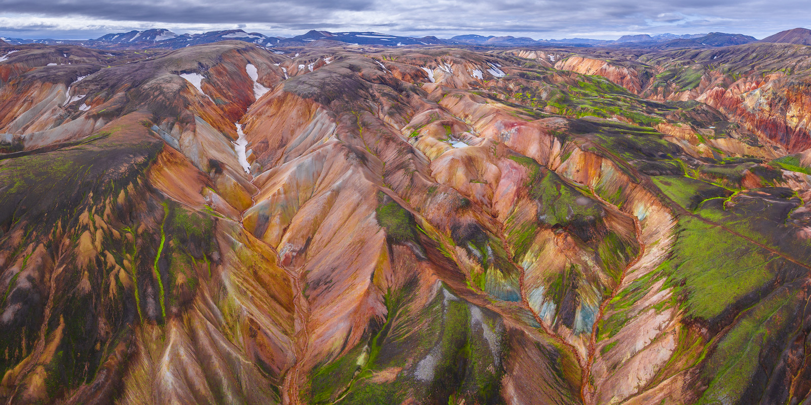 Highland Banded Rocks Landmannalaugar Iceland Highlands Colorful Rhyolite Volcanic Rock DJI ...
