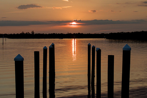 Port Charlotte Beach 3 by bcook0627, Sunset near boat ramp at Port Charlotte Beachattribute bywater structuresarchitecture timeofday tran