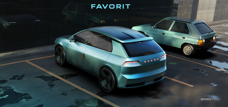 Škoda revela novo Favorit elétrico em homenagem a ícone dos anos 80