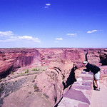 Jen at Canyon de Chelly National Monument. 2008. The opposite cliff is 900ft/274m.