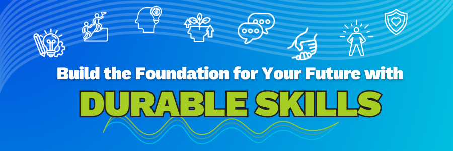 Clickable button that leads to Get Schooled's Durable Skills series - Durable Skills: Collaboration