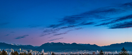 Sunrise Over the Rockies and Vancouver by suhail0001, Sunrise over the city of Vancouver with the magnificent Rockies in the background.richmond britishco