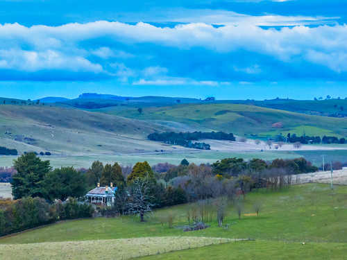 Twilight skies with cloud cover over the countryside by Merrillie, Sunset and clouds over the countryside on the outskirts of Blayney in the Central West of NSW, Austr