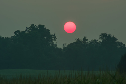 A wildfire induced sunrise in rural northeast Indiana by Matt Ditton, Smoke from Canadian wildfires have turned sunrises in northeast Indiana the last few days. This was