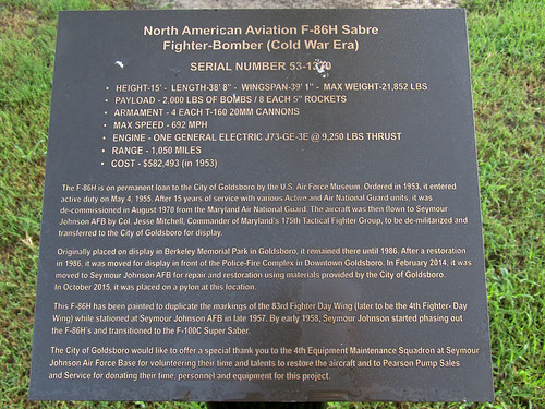 Display board for 53-1370 by Lunken Spotter, Off-Airport - Goldsboro
North Center Street
Goldsboro, NC
North American F-86H-10-NH Sabre (NA-203)