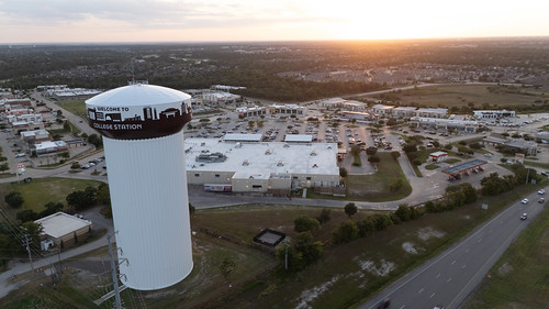 Tower Point Sunset-25 by City of College Station, defaultaerial collegestation watertower