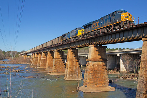Riverfront Park Coal Train by Joseph C. Hinson Photography, Taken from Columbia's Riverfront Park of a loaded CSX coal train crossing near the spot where the Br