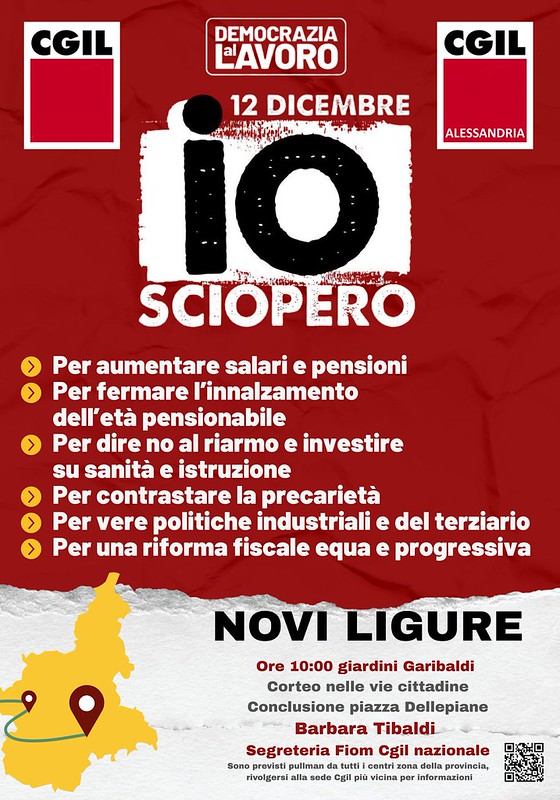 SCIOPERO GENERALE 12 DICEMBRE 2025 - NOVI LIGURE