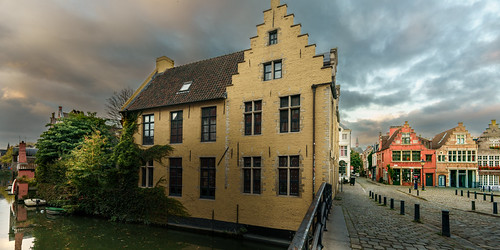 Belgium - Ghent by Gaetan Bois, architecture ghent belgium europe urban landscape sunrise street color building blue sony