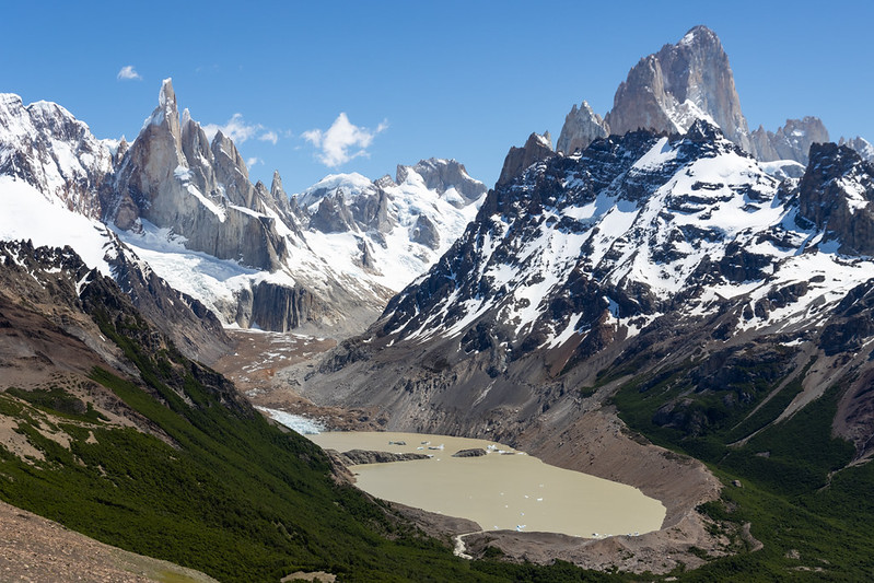 Cerro Torre and Cerro Fitzroy from our lunch spot