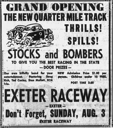 Exeter Raceway EXETER Raceway grand opening in Bangor Daily News Aug 2 19… | Flickr
