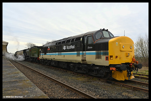 No 37409 Loch Awe & No 5029 Nunney Castle & No 34046 Bruanton 23rd March 2026 Hellifield