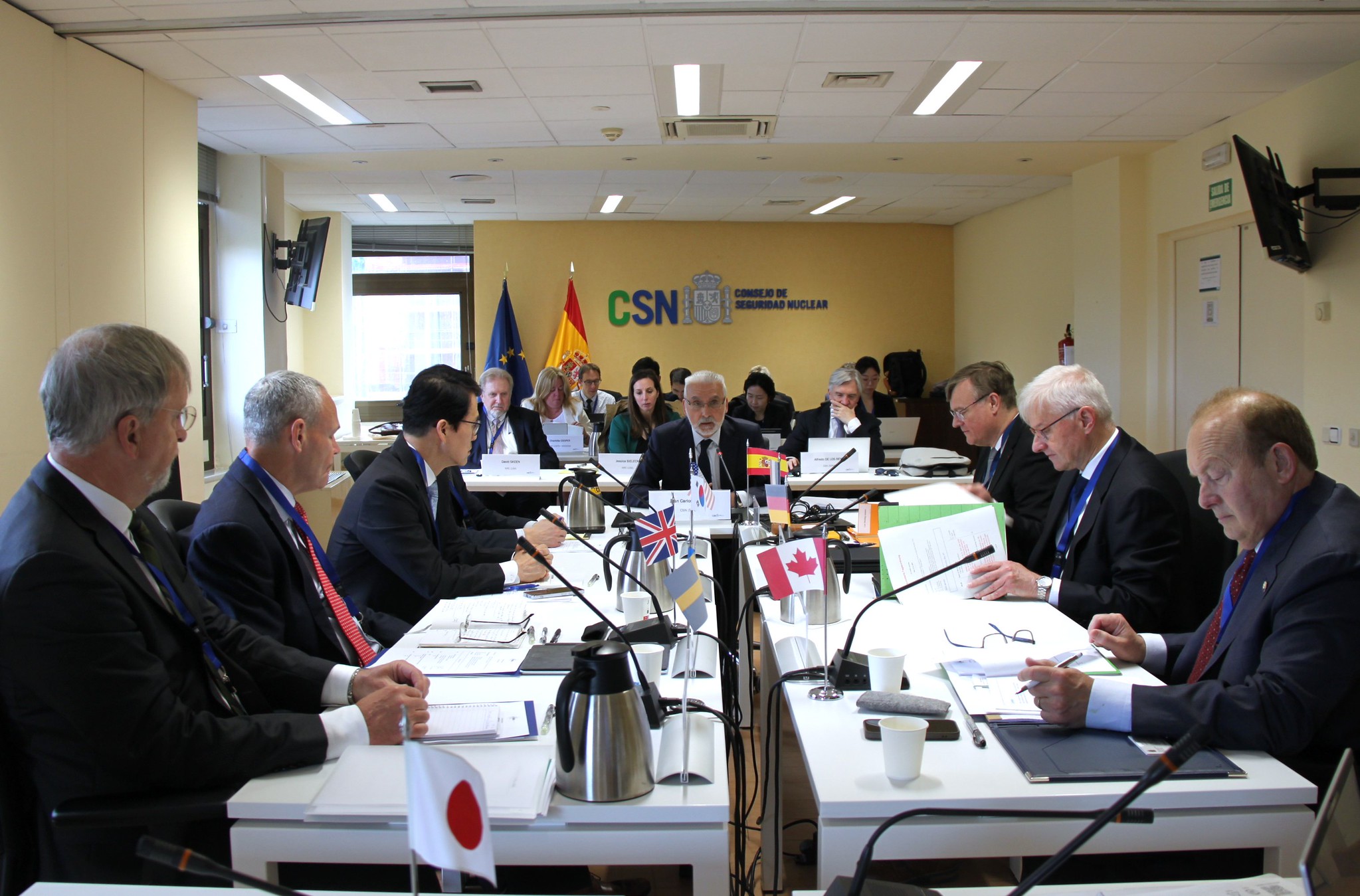 El presidente del CSN, Juan Carlos Lentijo, durante su intervención en la reunión de INRA