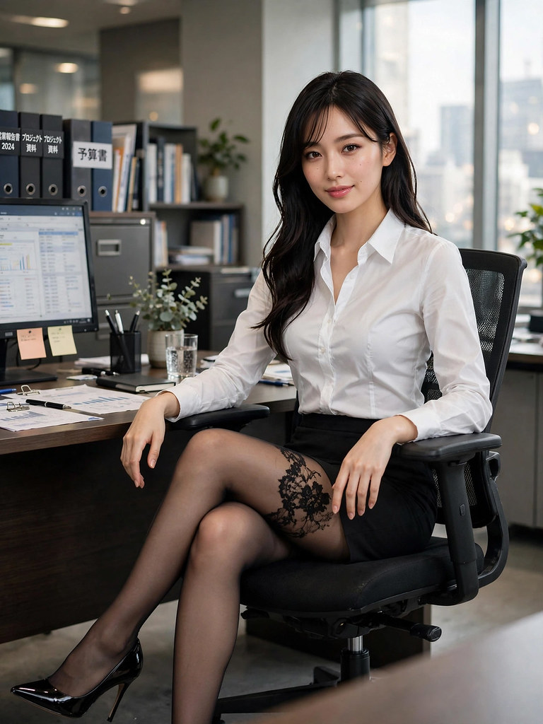 Black thigh-high stockings OL