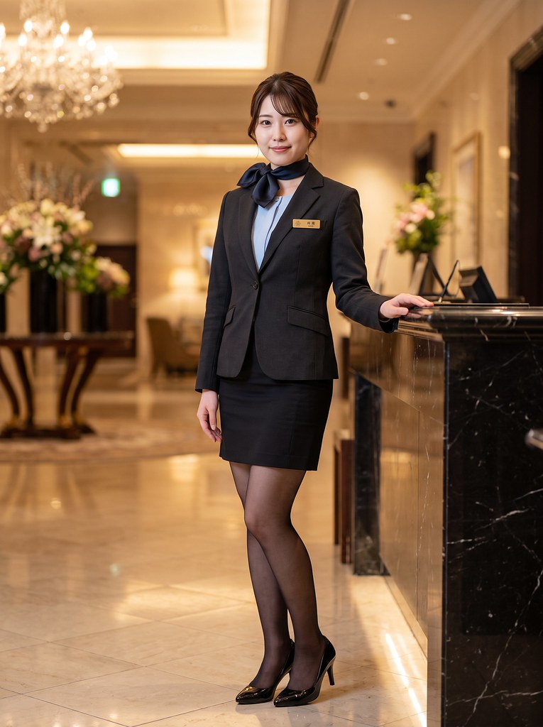 Black Hotel Reception Uniform