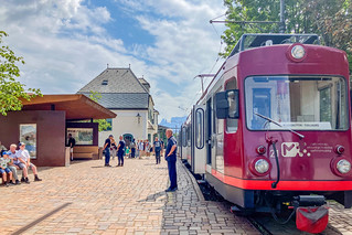 Rittener Schmalspurbahn am Bahnhof Oberbozen