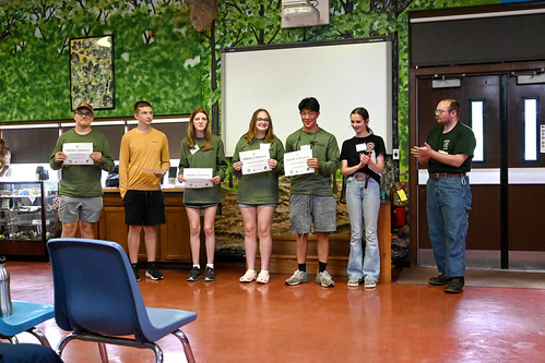 Students receiving certificates