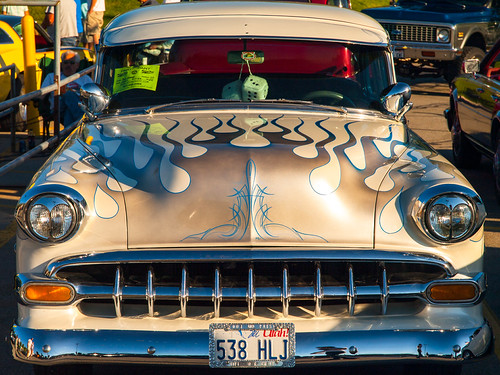 Flaming 54 Chevy