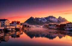 Henningsvær Lofoten islands sunrise