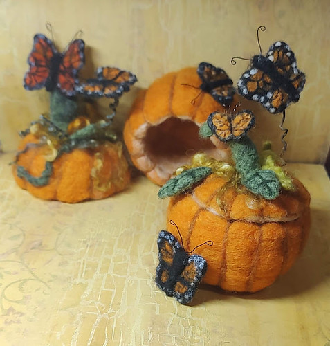 Needle Felting Pumpkins & Monarchs