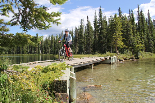 Biking on the boardwalk at William A Switzer Provincial Park