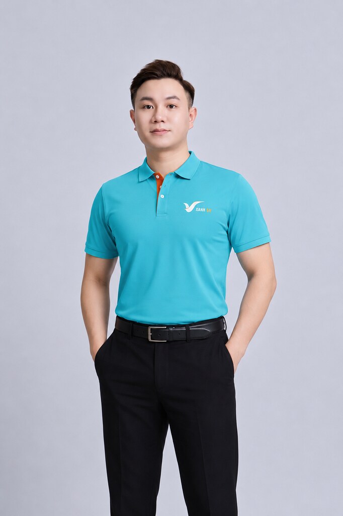 Áo Polo Đồng Phục Xanh SM màu 3
