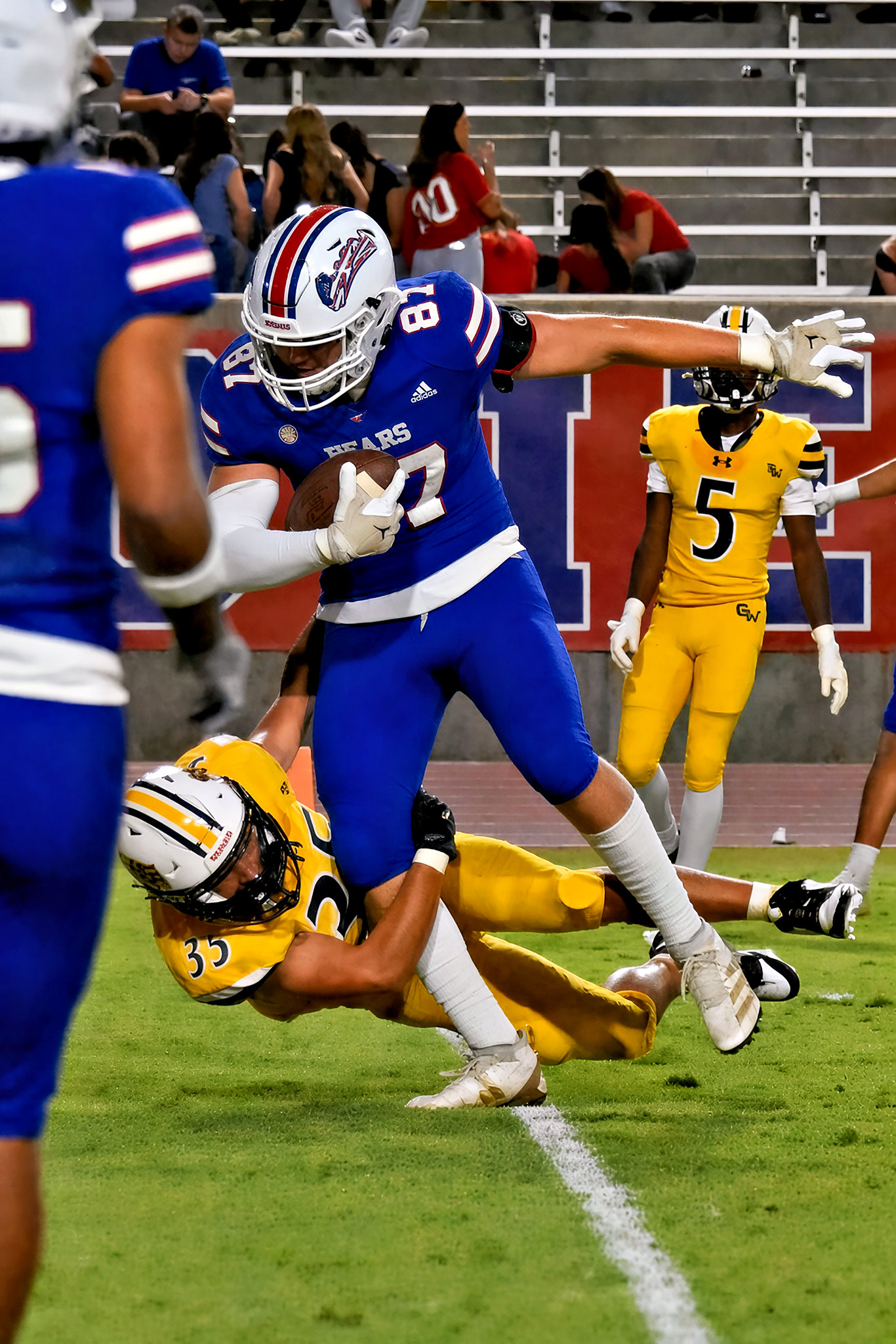Quinton Crocker crosses the goal line