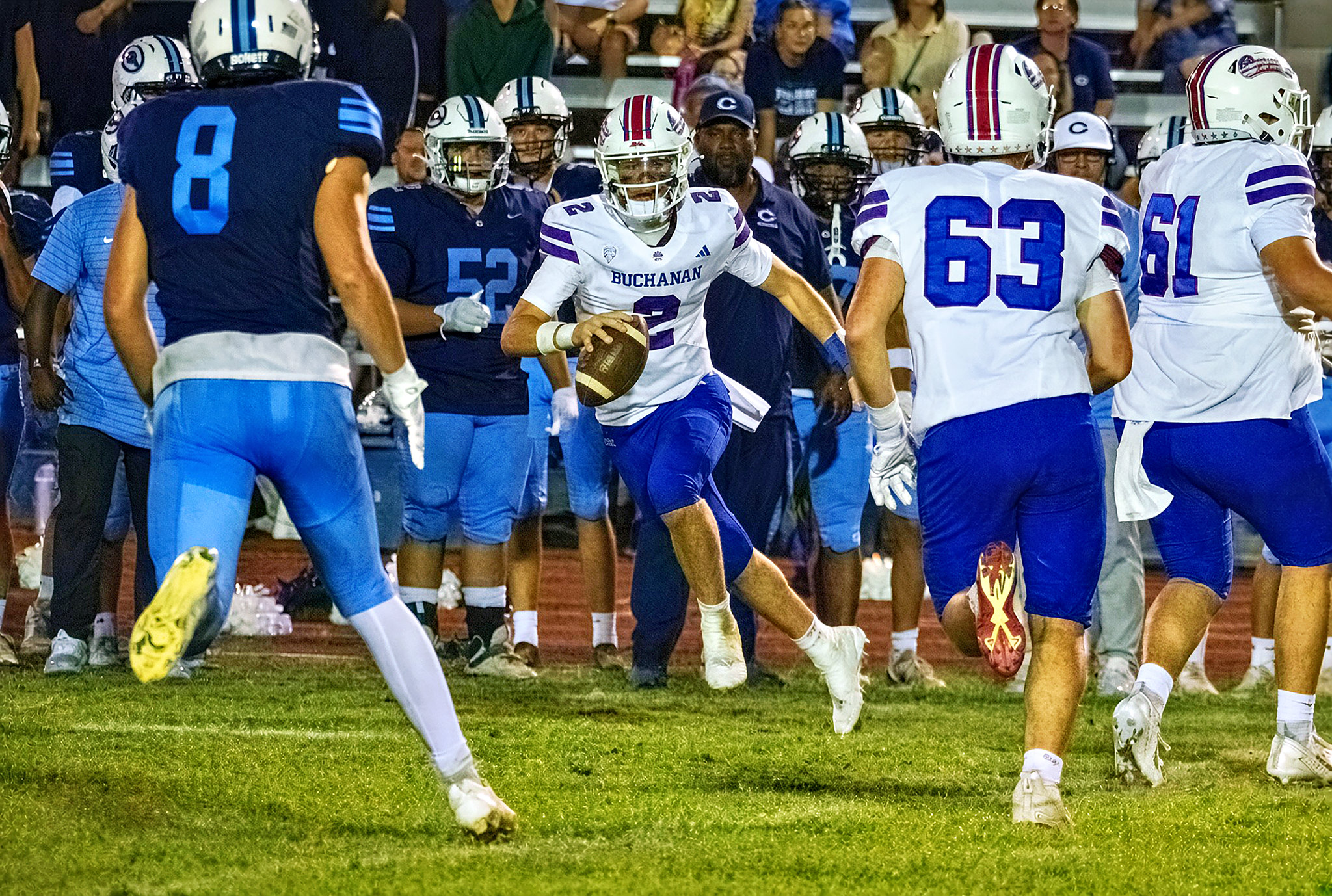 Tommy Devany shows off his dancing skills with a 20-second scramble at the end of the first half