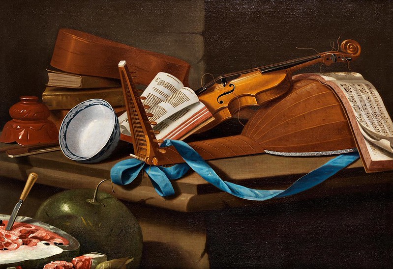 Cristoforo Munari (1667-1720) - Stillleben mit Früchten und Musikinstrumenten