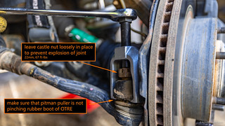 Disconnecting the OTRE is easy, as long as you have a pitman puller. I'd forgotten mine, but luckily Zane's shop is fully stocked.