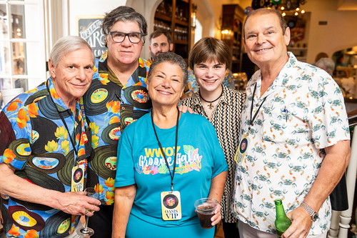 David Kerstein, Dickie Brennan, Beth Arroyo Utterback, River Eckert, and Louis Dudoussat at the WWOZ Groove Gala on Sep. 10, 2026. Photo by Ryan Hodgson-Rigsbee.