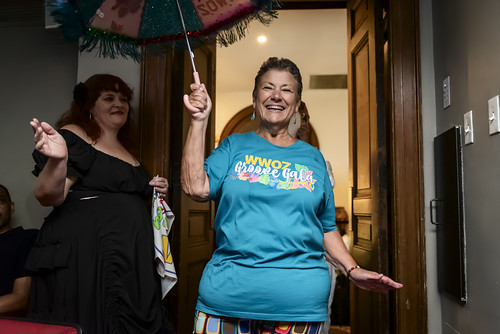 Beth Arroyo Utterback in the Second line at the WWOZ Groove Gala - Sep. 10, 2026. Photo by Kristen Derr.