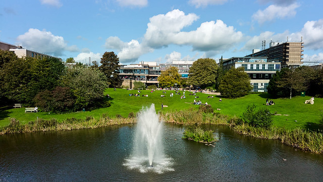Image of University campus and lake